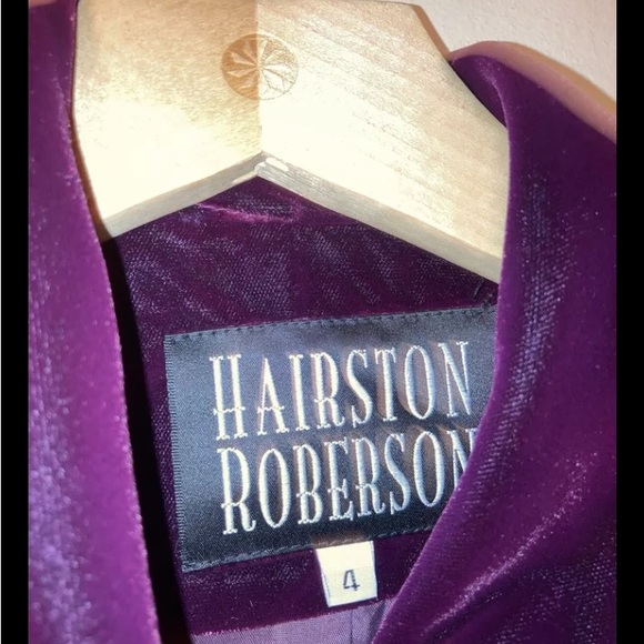 VTG Hairston Roberson Blazer Velvet Victorian Romantic Crop Burgundy Holiday - Picture 4 of 9